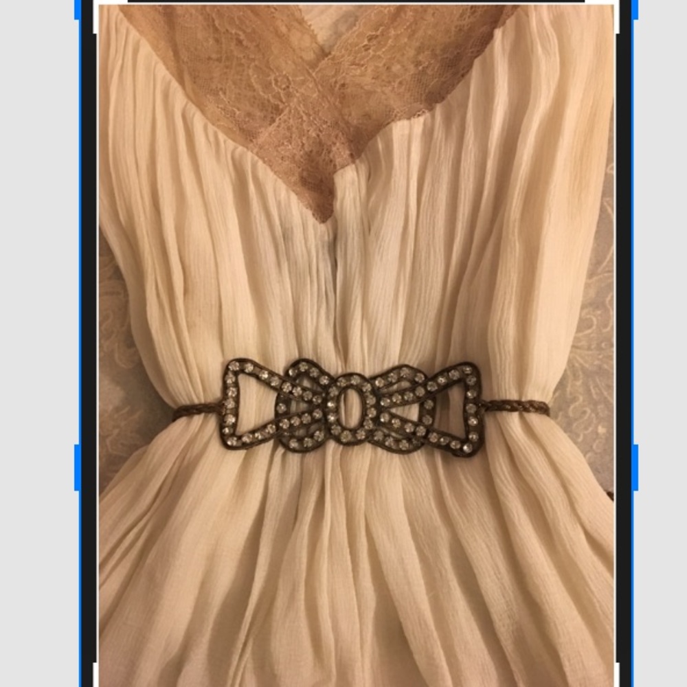 Vintage Braided gold and crystal necklace/belt